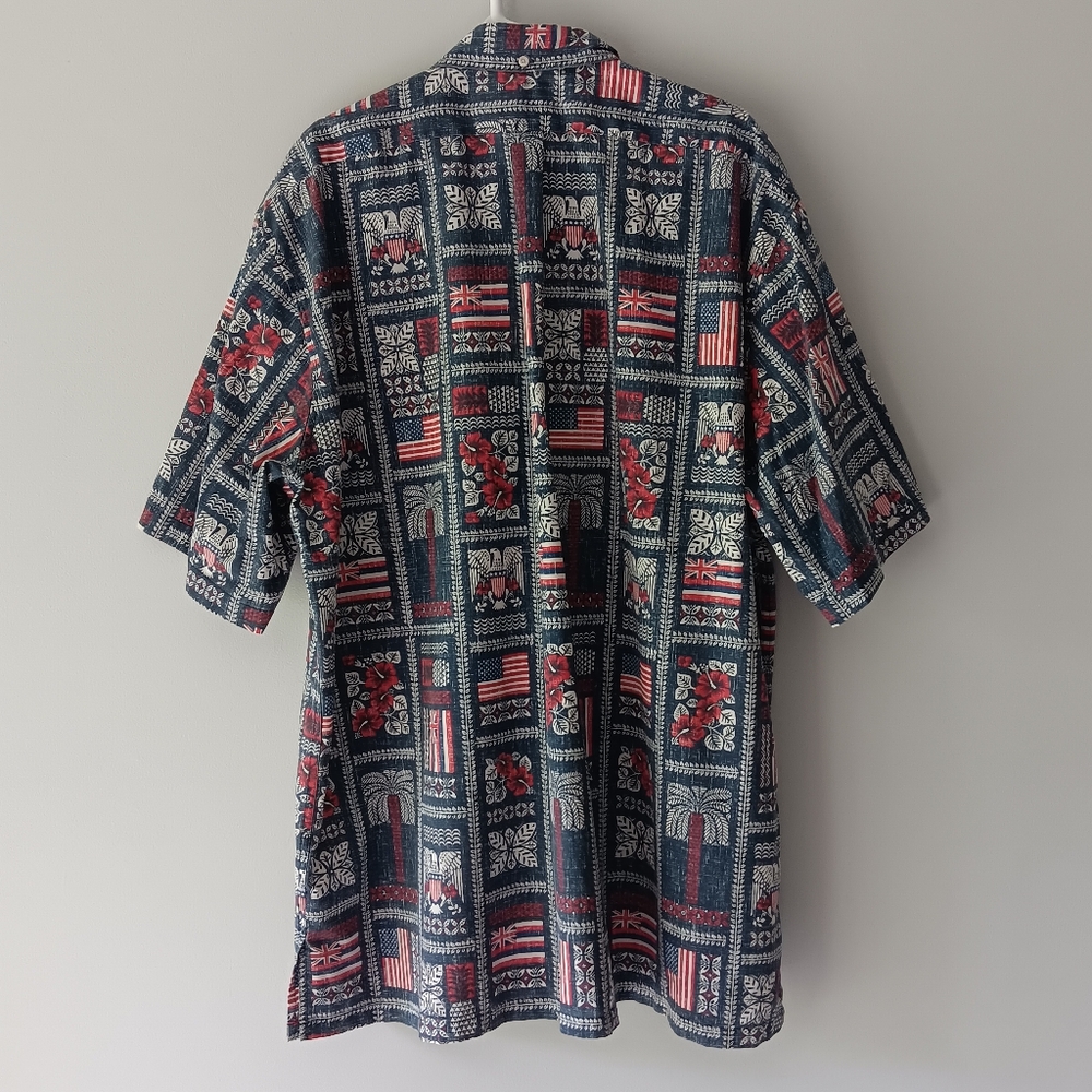 Reyn Spooner Summer Commemorative Limited Issue Shirt Flag Red White Blue 3XL - Picture 3 of 10